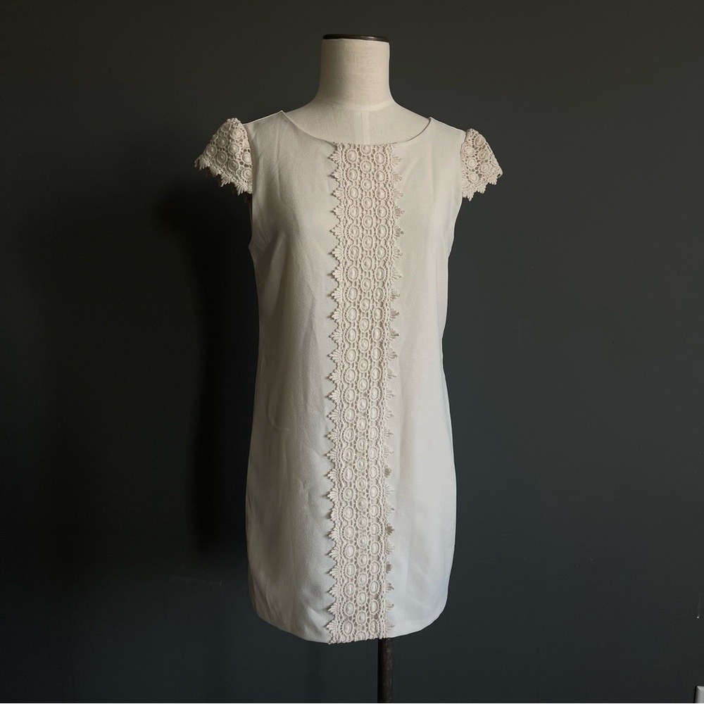 Darling Cream Lace Shift Dress | Bridal Shower Rehearsal Wedding Midi Twee